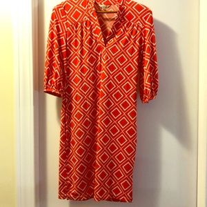 Orange diamond print dress!